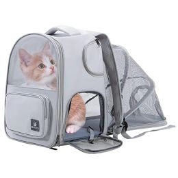 Strollers Pet Supplies Cat Backpack Breathable Foldable Bag Puppy Travel Walk Outdoor Use Large Capacity Expandable Pet Cage