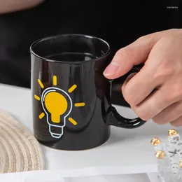 Mugs Electric Bulb Discoloration Cup Creative Colour Changing Ceramic Coffee Magic Heating Mug