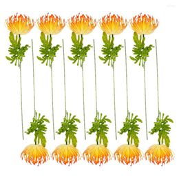 Decorative Flowers 10 Pcs Artificial Flower Plastic Bouquet Decors Floral Stems Simulation Fake For Two-color