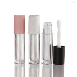 Storage Bottles Lip Gloss Packaging Pink Black Matte Lid Tube Big Brush Head 50 Pcs 5ml Clear Large Rod