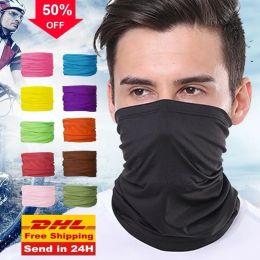 24H ship Men Women Head Face Neck Sunshade Collar Gaiter Tube Bandana Scarf Sports Headwear Scarf Dustproof Outdoor Fishing FY7026 0323