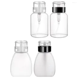 Nail Gel 4 Pcs Bottle Dispenser Press Manicure Pump Bottles Water Pressing Supplies Polish Remover Liquid Travel