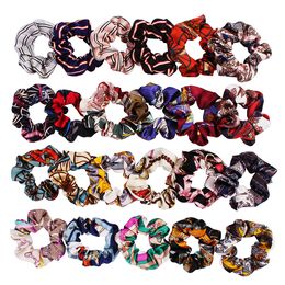 10cm Satin Fashion Silk Scrunchies Elastic Hair Ties Women Girls Flower Big Ponytail Holder Hair Bands Rope Hair Accessories 3054