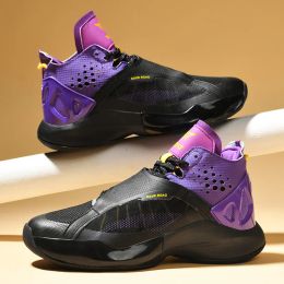 Boots Fashion Black Purple Unisex Professional Basketball Shoes for Men Women High Sneakers High Quality Designer Shoes Trainers 2022