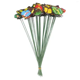 Decorative Figurines Garden Decor Butterfly Stakes Lot PVC Party Patio 50PCS Pot Varied Waterproof Colourful Wedding DIY Flower