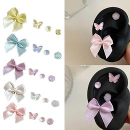 Stud Earrings Sweet Ribbon Butterfly Ballets Ear Studs Charm Fashion Accessories Stainless Steel Material