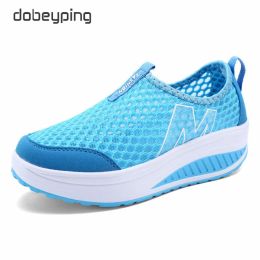 Flats Spring Summer Shoes Woman Breathable Breathable Mesh Flat Platform Women Shoes Slip On Women's Loafers Swing Wedges Ladies Shoe