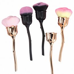 fr Nail Brush For Manicure Rose Nail Art Brush Nail Accesories Tools Popular Round Small Gel polish Dust Cleaning Brushes 92wX#