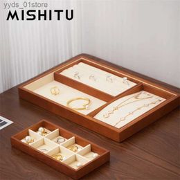 Jewellery Boxes MISHITU Wooden Jewellery Storage Tray Organiser for Ring Earring Necklace Jewellery Display Tray Jewellery Display Holder Multipurpose L240323