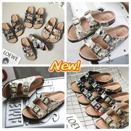 GAI cork slippers external wear large-sized foreign trade sandals and slippers one word double button beach Haken lightweight high Quality 36-46