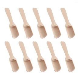 Tea Scoops 10pcs Wooden Wood Condiment Spoons Bath Salt Honey Teaspoon Seasoning For Sugar Jam