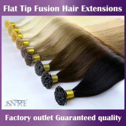 Extensions JSNME U/Flat tip Human Hair Extensions Natural Hair Hot Fusion Real Remy Bonded Keratin Hair Extensions Natural Hair 1g/Strand