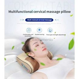 Massaging Neck Pillowws Electric Neck Massage Pillow Cervical Vertebra Back Shoulders Heating Vibrating Massage Device Relieve Fatigue Muscle Relaxation 240323