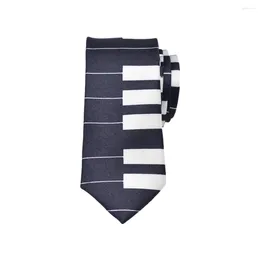 Bow Ties Classic Musical Notes Printed Tie Elegant For Gift Universal Match Smooth Piano Guitar Necktie