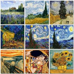 GATYZTORY Van Gogh Oil Painting Scenery 60x75cm Paint by Numbers on Canvas Landscape Frameless Home Decor