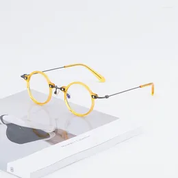 Sunglasses Frames 2024 Italian Designer's Handmade Board Eyeglasses Frame Round Vintage For Men And Women Classical Retro