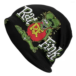 Berets Anime Cartoon Rat Fink Skullies Beanies Caps Men Women Unisex Outdoor Winter Warm Knit Hat Adult Bonnet Hats