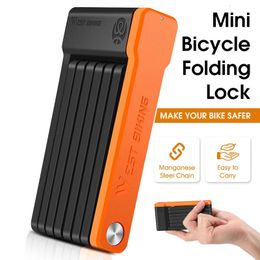 WEST BIKING Foldable Bicycle Lock Security Anti-theft Cycling Lock MTB Road Bicycle Accessories Scooter Electric Bike Chain Lock 240318