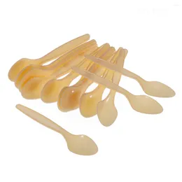 Disposable Flatware 60pcs Spoons Utensils Food Grade PP Plastic Cutlery Spoons(Yellow) Tableware