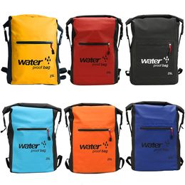 Unisex Waterproof Storage Bag Cushioned Shoulder Strap 25L Waterproof Backpack Wear Resistance for Camping Boating Surfing Beach 240307