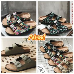 GAI cork slippers external wear large-sized foreign trade sandals and slippers one word double button beach Haken lightweight high Quality cool size36-46