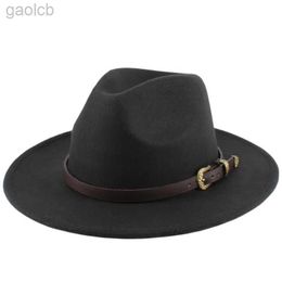 Wide Brim Hats Bucket Hats Fashionable mens Western womens denim hat with bull band wide Brim hat popular jazz hat winter wool hat size 56-58CM 24323