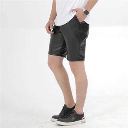 Men's Shorts Mens PU leather shorts mens summer fashion brand board and plus size casual shorts mens street clothing white khaki red shorts 240323