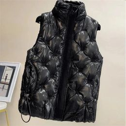 Women's Vests 2024 Down Cotton Vest Jacket Women Autumn Winter Large Size Stand Collar Sleeveless Coat High Quality Female Waistcoat Tops