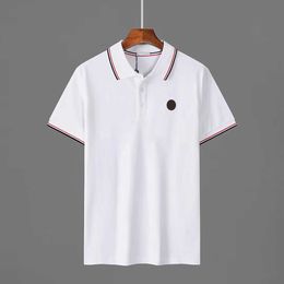 Mens Polo Shirts Monc Stripe Women T Shirts Embroidery Letter Fashion Clothing Business Short Sleeve Classical Casual Top Quality New Trend plus size s-4XL