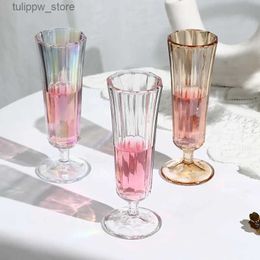 Wine Glasses 120Ml Champagne Glass Red Wine Cocktail Beer Juice Cup Thick Round Beverage Milk Tea Buffalo Milk Glass L240323