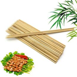 Bbq Tools Accessories 25Cm/9.8Inch 90Pcs/Lot Bamboo Skewer Food Meat Barbecue Skewers Shish Kebab Party Disposable Long Sticks Caterin Otckw