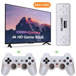 Consoles Retro Video Game Stick 64G Built in 10000+ Games 4K/HDMICompatible Output Wireless Handheld Game Console for PSP Emulator