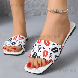 Slippers Colorful Slippers for Women Shoes Flat Sandals Peep Toe Ladies Casual Slides Female Beac Flat Shoes T240323