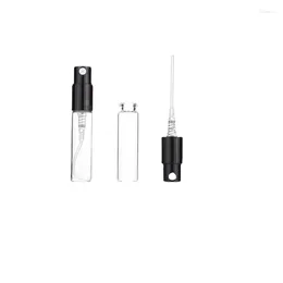 Storage Bottles 2ml 3ml Glass Bayonet Bottle With Paper Card White Black Colour Plastic Sprayer Sample Spray Free Tool