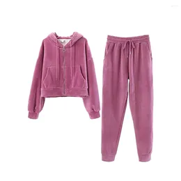 Active Sets Winter Women Jogging Clothes Set Party Long Sleeve Hoodie Trousers Kit