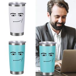 Tumblers 20oz Double-Layer Stainless Steel Vacuum Insulated Cup Office And Household Flat Bottomed Car