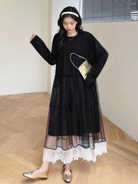 Casual Dresses SuperAen 2024 Spring Mesh Design Unique Dress Style Fashion Long Sleeve