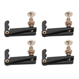 2024 4 pcs 4/4-3/4 Plated Iron Violin Fine Tuners Spinner Adjuster Strings Hooks for Violin Musical Instrument