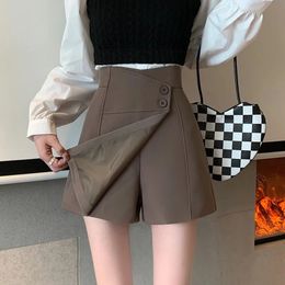 Women Casual Shorts Skirts Arrival Spring Fashion Korean Style All-match Solid Color Ladies High Waist Short Pants T075 240318