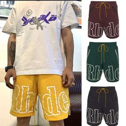 New Summer Rhude Sports and Casual Shorts Men's American Loose Size 5/4 Basketball Pants