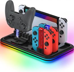 Stands For Nintendo Switch Pro Controller Charging Stand Charger For Switch Joycon For Switch OLED RGB Game Storage Station Holder