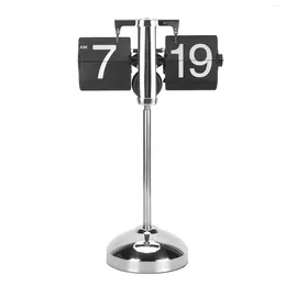 Table Clocks Digital Flip Clock 304 Stainless Steel Pull Rod Anti Slip Battery Powered Mechanical Auto Page Turning Desk