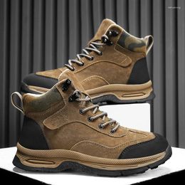 Fitness Shoes Mens Outdoor Hiking Big Size 46 Suede Leather Trekking Sneakers Men Hunting Boot Wear Resistant Climbing Sports