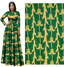 African Wax Print Fabric binta real Wax Fabric Ankara African Batik Breathable Cotton Green flower Fabric for dress suit1843832