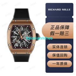 Swiss Famous Wristwatches Richardmills Automatic Mechanical Watches Women's Series Rm 023 Automatic Mechanical Hollow Out Wine Barrel Wristwatch Male Rm023 Hb7b