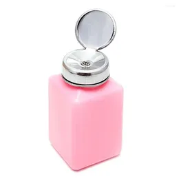 Storage Bottles Nail Polish Bottle 200ML Empty Dispenser For Storing Liquid Manicure Makeup Remover (Pink)