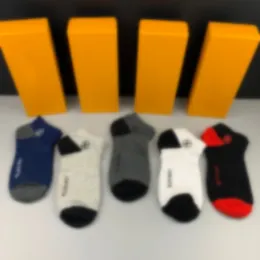 Meias masculinas de grife meias longas meias curtas meias de aderência esporte algodão completo com cor sólida tornozelo clássico conforto respirável preto branco meias esportivas com caixa