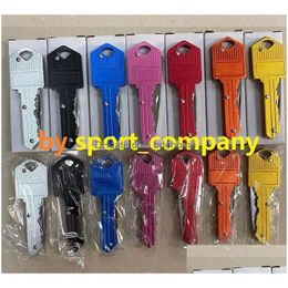 Outdoor Gadgets 10 Color Key Shape Mini Folding Knife Saber Pocket Fruit Mtifunctional Keychain Knives Swiss Self-Defense Emergency To Dhjis