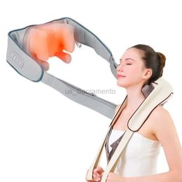 Massaging Neck Pillowws Kneading Shiatsu Massage Shawl Neck Chiropractic Massager for Shoulder Pain Relief Heating Neck Massageador Trapezius Massagem 240323