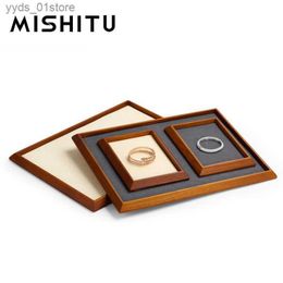 Jewellery Boxes MISHITU Solid Wood Jewellery Display Tray Ring Earrings Necklace Jewellery Drer Organiser Box Shop Window Jewel Display Tray L240323